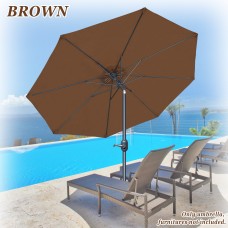 Strong Camel Patio Umbrella 10' with Tilt and Crank 8 Ribs Outdoor Garden Market Parasol Sunshade (Brown)   570068203